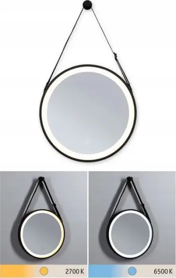 Pasqyrë varëse Paulmann Miro LED, 40cm, CCT me prekje, e zezë