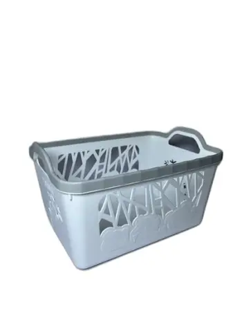 Shportë plastike 30x21x17.5cm, gri/bardhë. UNIMIKS