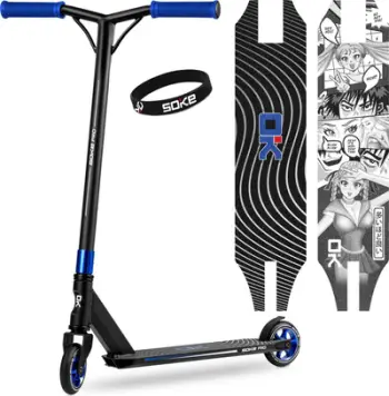Trotinet stunt Soke Pro Y-bar, kushineta ABEC-9, rrota alumini, i zi blu