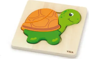 Puzzle druri për fëmijë Viga 59933, breshkë e vogël, shumëngjyrësh