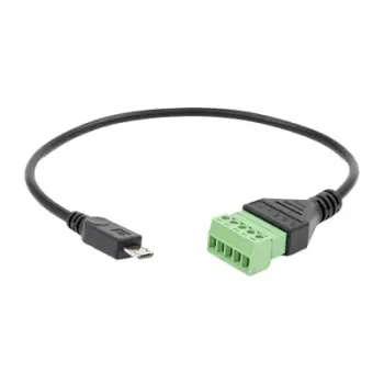 Kabllo Shelly Micro USB to 5 Terminal Add, për Shelly Pill, e zezë