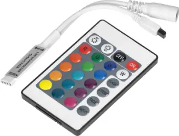 Kontrollor wireless RGB për shirit LED, telekomandë 24 butona, 12V 6A 72W, i bardhë