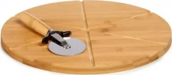 Dërrasë prerëse për picë Alpina, bambu, Ø 35 cm, natyrale