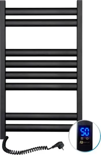 Radiator elektrik për peshqirë Navin Elipse, 500x800mm, sensor majtas, i zi