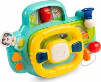 Lodër timon edukativ Toyz Turquoise, me drita dhe tinguj, për karrocë, ngjyrë turquoise