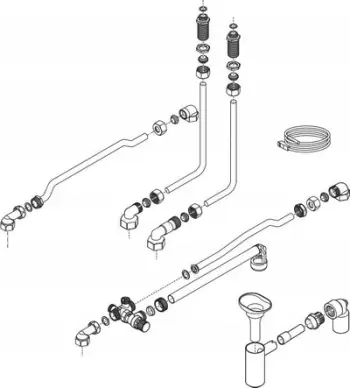Set lidhës Vaillant Connection Kit VIH R 120 0020152960, për bojler dhe kaldajë, përmontim sipërfaqësor, gri