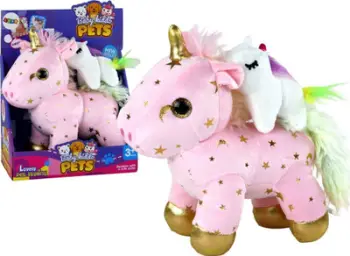 Set lodër pelushi LEAN Toys Unicorn, mekanizëm ninulle, 2 copë, rozë me yje