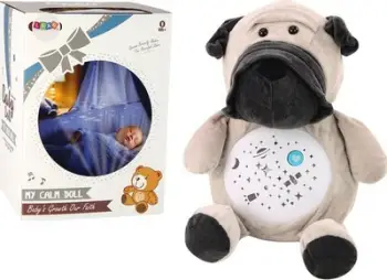 Lodër pelushi LEAN Toys Plush Sleeper Bear Dog, me drita, me tinguj, shumëngjyrëshe