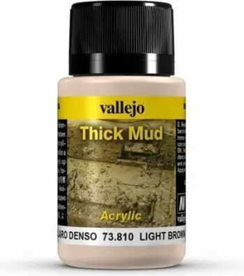 Ngjyrë modelizimi Vallejo Light Brown Thick Mud, efekt weathering, 40ml, kafe e çelët