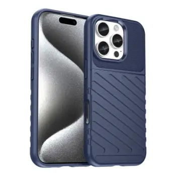 Këllëf telefoni Hurtel Thunder Case për iPhone 16e, silikon, antirrëshqitës, blu