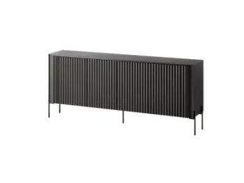 Komodë Cama VERA, 190x40x80 cm, MDF, e zezë mat