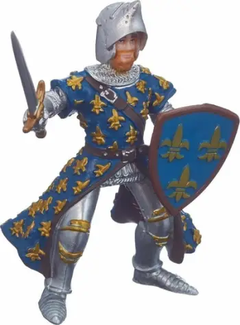 Figurë lodër PAPO Fantasy World Blue Prince Philip, PVC, princ kalorës, shumëngjyrëshe