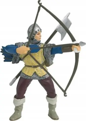 Figurinë lodër PAPO Fantasy World Blue Bowman, harkëtar mesjetar, PVC, shumëngjyrëshe