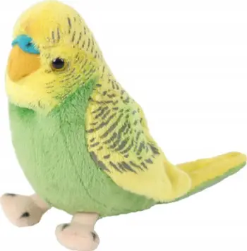 Lodër pelushi Beppe ZOO Papagall, 13 cm, jeshil verdhë