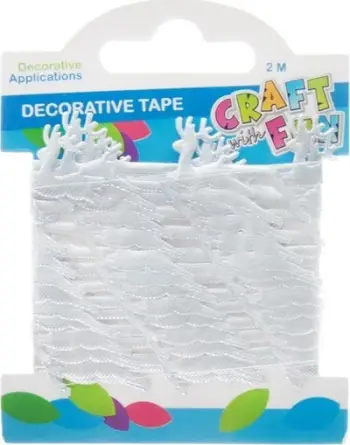 Shirit dekorativ Craft with Fun, 2m, 2.5cm, argjend
