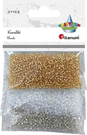 Rruaza dekorative Titanum Craft Fun Series, set 3x15g, plastike, shumëngjyrëshe