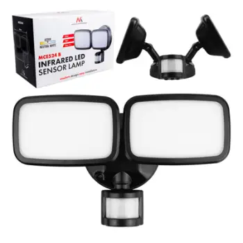 Llambë murale LED Maclean MCE524 B, 20W, 1500lm IP65 4000K, e zezë