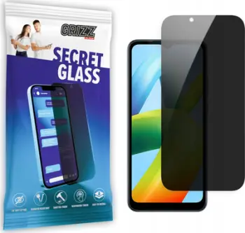 Xham privatësie Grizz SecretGlass për Xiaomi Poco C50, mbrojtës ekrani, i zi