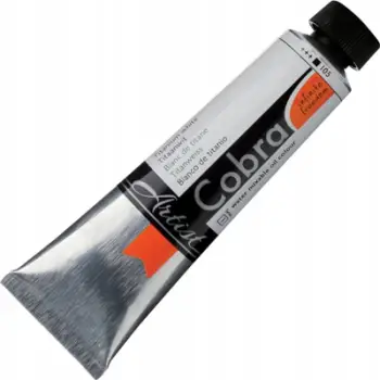 Ngjyrë vaji për pikturë Cobra Artist, Titanium White, e përzier me ujë, 40ml