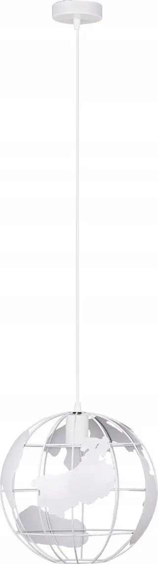 Lampë varëse Globus Metal, E27 40W, metal, e bardhë