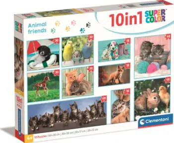 Puzzle Clementoni Jigsaw 10 in 1 Friends 20283, 10 puzzle, 18 deri 60 pjesë, shumëngjyrësh