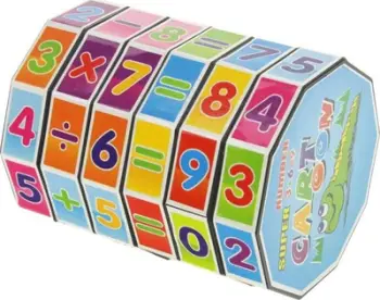 Lodër edukative cilindër matematikor, mësim numrash, operacione bazë, shumëngjyrëshe
