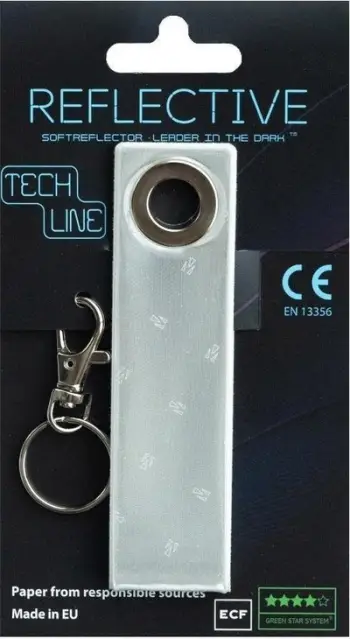 Varëse çelësash reflektuese Tech Line Reflective, certifikuar EN13356, shirit, e bardhë