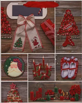 Qese dhuratash Christmas KR 880 M, 26x32x12.5 cm, letër 210 g, festive e kuqe