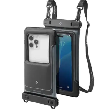 Qese uji për telefon Spigen A611P, set 2 copë, IPX8, deri 6.9", e zezë