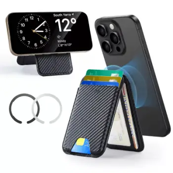 Kuletë kartash me mbajtëse ESR Carbon Fiber, e zezë