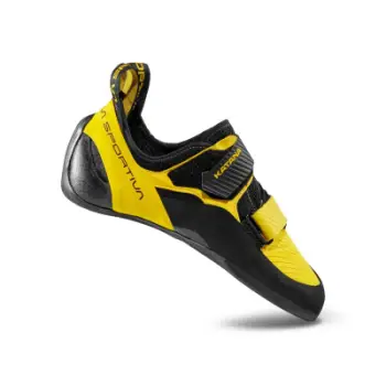 Këpucë ngjitjeje La Sportiva Katana, Velcro, profil agresiv, të verdha e zeza