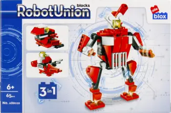 Blloqe ndërtimi Alleblox RobotUnion, 65 copë, 3 në 1, të kuqe