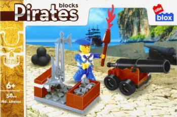 Set lodrash ndërtimi me top piratësh, 58 pjesë, mbi 6 vjeç, shumëngjyrësh