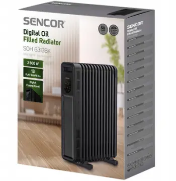Radiator me vaj Sencor SOH 6313BK, 2500W, 13 elementë, i zi