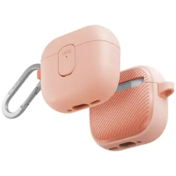 Këllëf për kufje Uniq Clyde për AirPods 4, Lock Case, plastikë TPU PC, rozë
