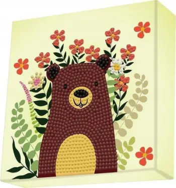 Set diamond painting DIAMOND DOTZ Hide N Seek Bear, pjesërisht i mbuluar, rruaza të rrumbullakta, multicolor