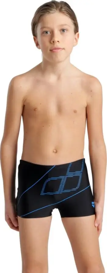 Shorce noti për fëmijë Arena Swim Short Logo 164, prerje boxer, material tharje e shpejtë, i zi