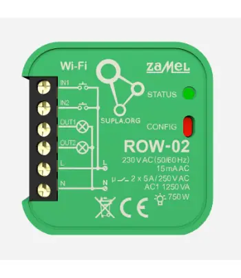Kontrollor roletash Zamel SUPLA SRW-01, Wi-Fi, 230V AC, i gjelbër