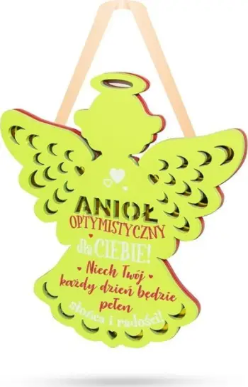 Varëse dekorative Optimistic Angel ZOS-009, MDF, me varëse muri, jeshile