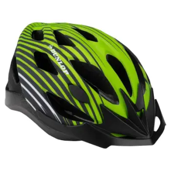 Kaskë biçiklete Dunlop R.L Adjustable, ajrosje, mburojë përpara, jeshile e zezë
