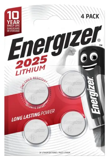 Bateri litium Energizer CR2025, 3V, 170mAh, paketim 4 copë