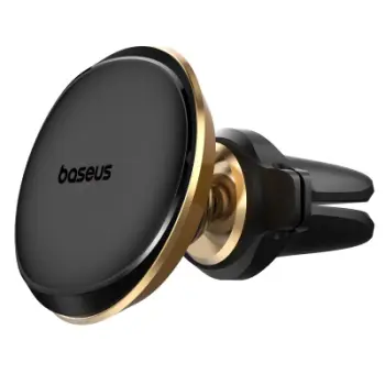 Mbajtëse magnetike për veturë Baseus, për grilë ajri, për telefona 4–6", e zezë gold