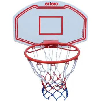 Set basketbolli Enero Cyklon 01, tabla 71x45 cm, unazë 40 cm, e bardhë kuqe blu