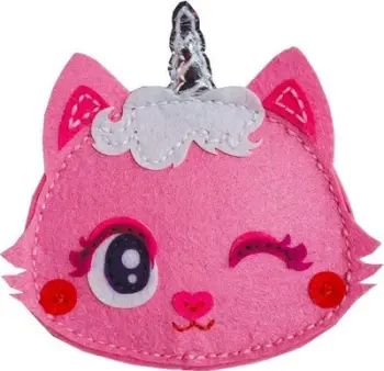 Set kreativ qepjeje Stnux Wallet Kitten Pink, portofol filci, për fëmijë, rozë