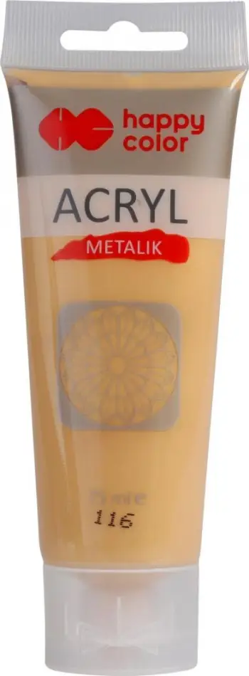 Bojë akrilike Happy Color Delicate Gold Metallic, 75ml, metalike e artë