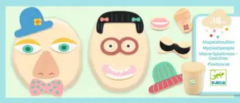 Set plasteline për fëmijë Djeco My Play Dough Faces, 140g, 18m+, ngjyrë e verdhë
