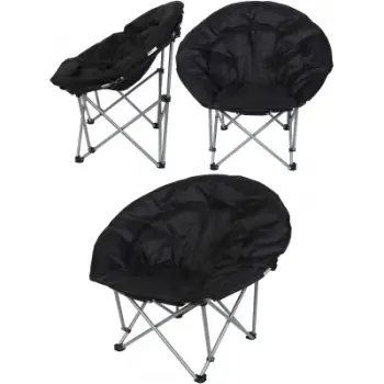 Karrige palosëse kampingu Enero Camp Trip, 83x80x40 cm, deri 100 kg, e zezë