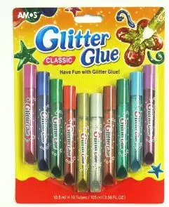 Ngjitës me shkëlqim Amos Glitter Glue Classic, set 10 copë, shumëngjyrësh