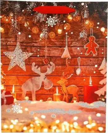 Qese dhuratash 3M Peltor 8994A, 30x39x12cm, set 12 copë, motive festive