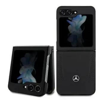 Këllëf telefoni Mercedes Leather Urban për Samsung Galaxy Z Flip5, lëkurë, mbrojtës, i zi